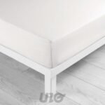 DRAP HOUSSE 2 PERSONNES 160 x 200 CM Uni 57 Fils Lina - Image 8