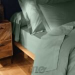 DRAP HOUSSE 2 PERSONNES 140 x 200 CM Uni 57 Fils Lina - Image 12