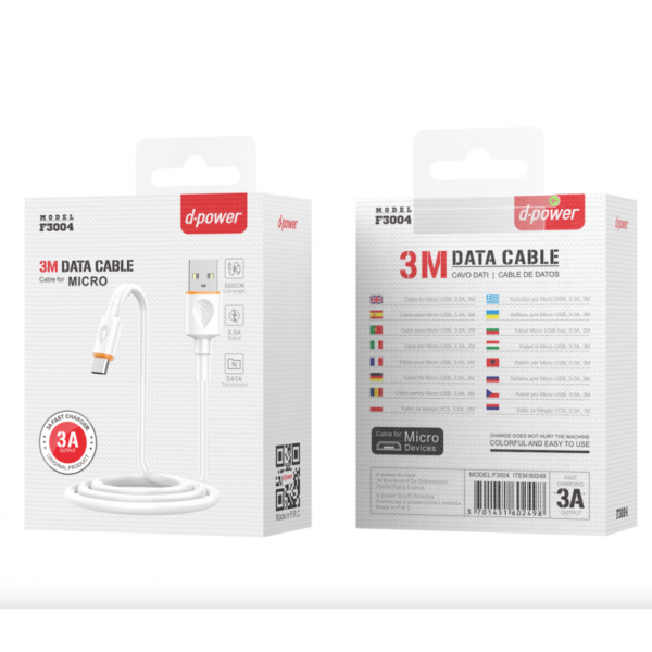 Cable F3004 White Micro 3M