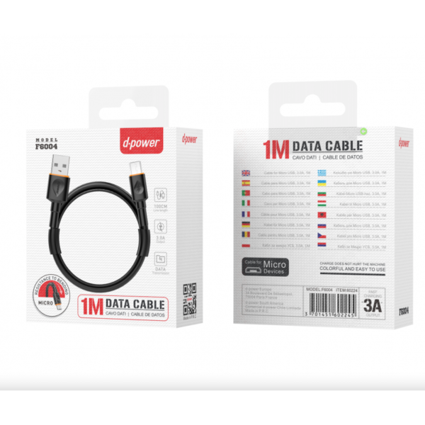 Cable F6004 Black Micro 1M