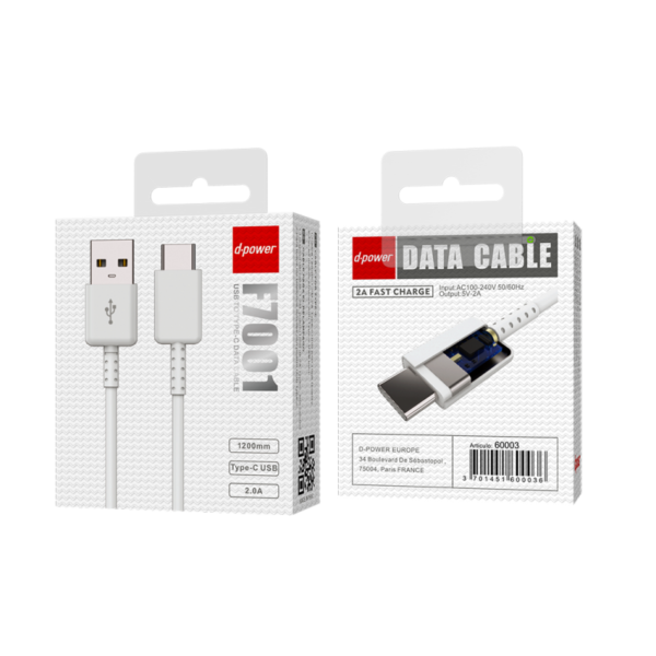Câble Type C 1,2m - Blanc
