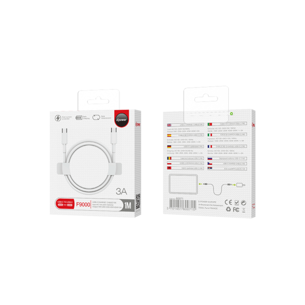 Câble Type C vers Type C 1m - Blanc