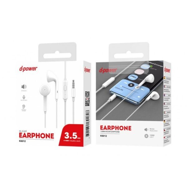 Ecouteurs jack avec micro blanc