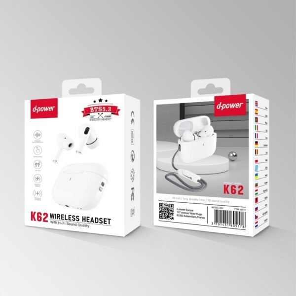 Headphone wireless K6202 Blanc