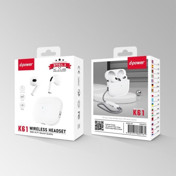 Headphone wireless K6201 Blanc