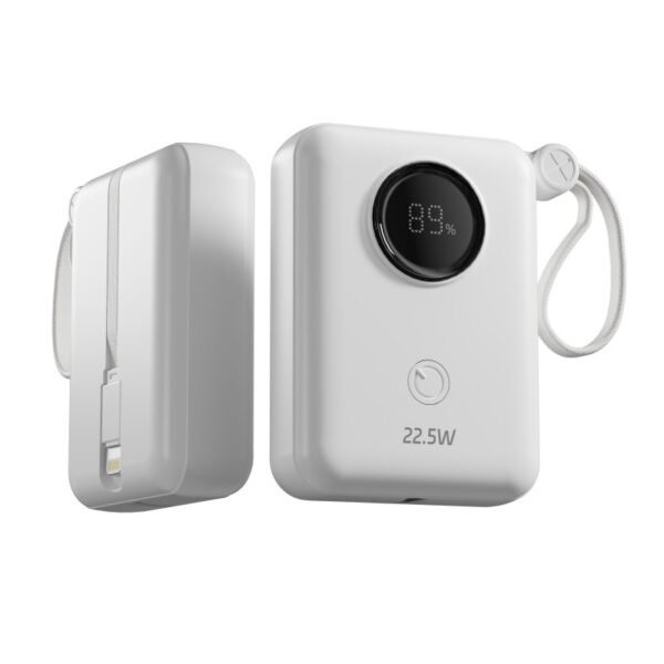 Powerbank P8284 10000mAh PD 22.5W LCD avec IP+C cableWhite