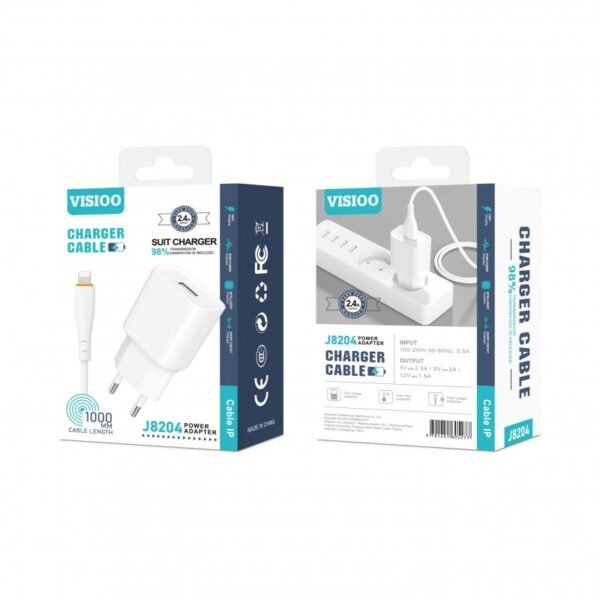J8204 Prise 2,4A + Cable LIGHTNING Chargeur Complet