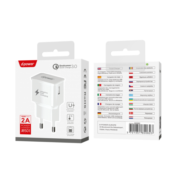 Prise secteur USB - Blanc